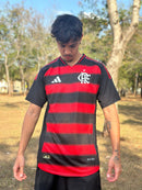 Camisa Flamengo I 2025 Torcedor Adidas Masculina - Vermelho+Preto