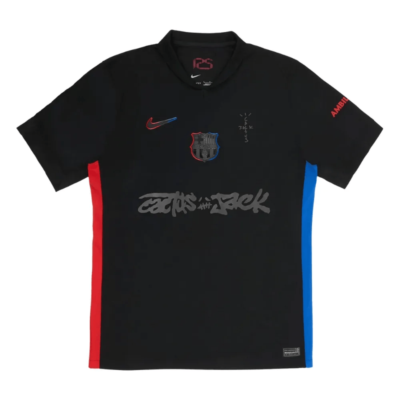 Camisa Barcelona Edição Especial Travis Scott 2025  Preta Masculina