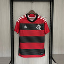 Camisa Flamengo I 23/24 s/n° Torcedor Adidas Masculina - Vermelho+Preto