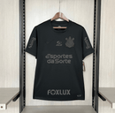 Camisa Nike Corinthians Fora 24/25 - Preta (Com todos patrocinadores)