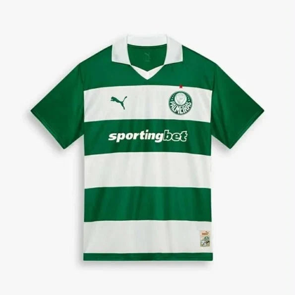 Camisa Palmeiras Listrada Verde+Branco Avanti 2025/26 Masculina