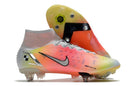 Chuteira Nike Mercurial Superfly 8 Elite SG Campo - Branco, Vermelho e Laranja